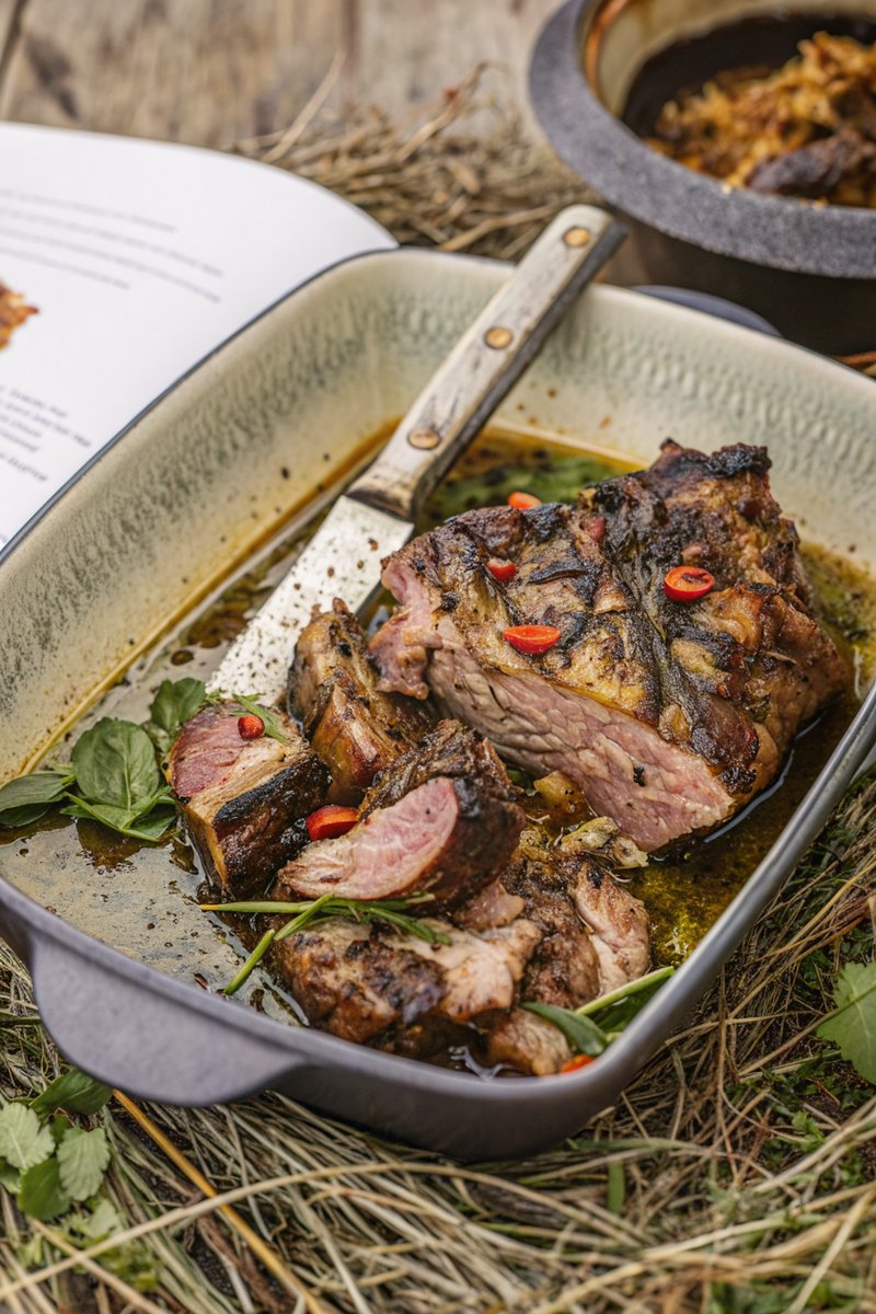 Slow-Roasted Lamb with Curry Leaf Marinade