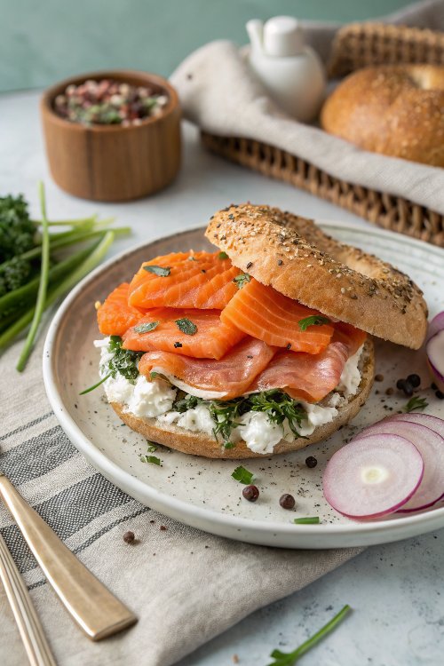 Smoked Salmon Sandwich with Feta