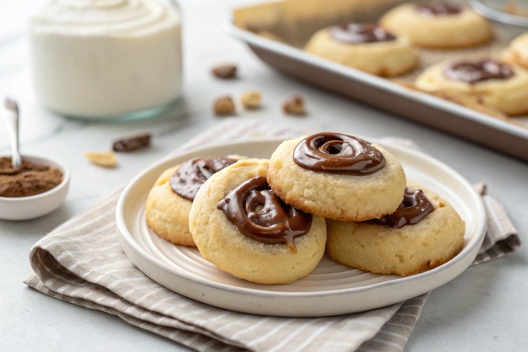 Soft Cream Cheese Cookies with Nutella Glaze