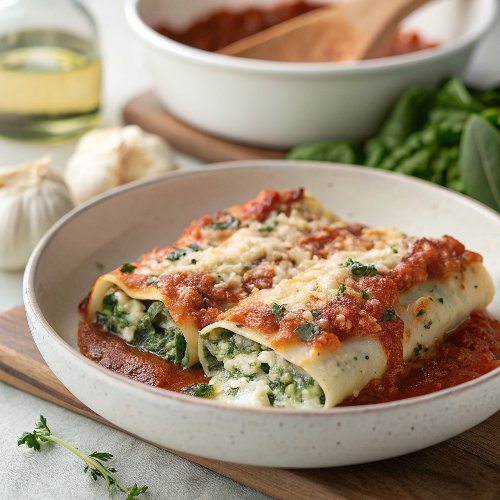 Spinach & "Ricotta" Cannelloni