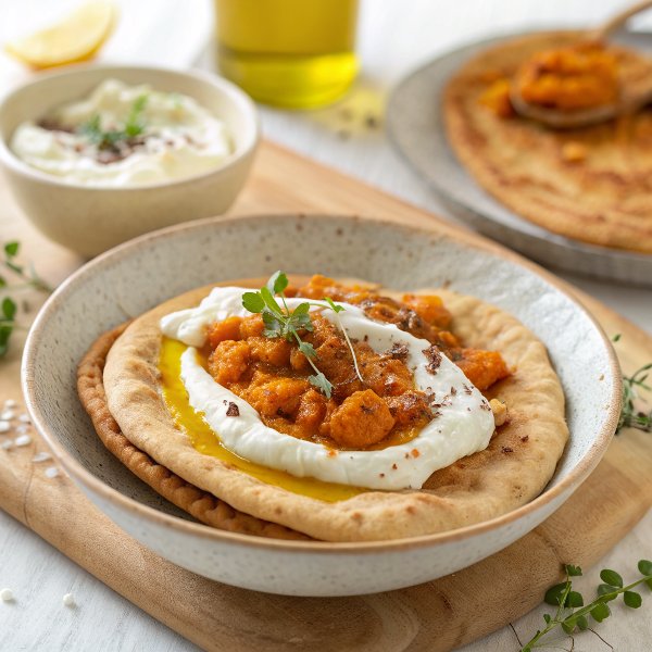Sweet Potato Hummus & Yogurt Flatbread