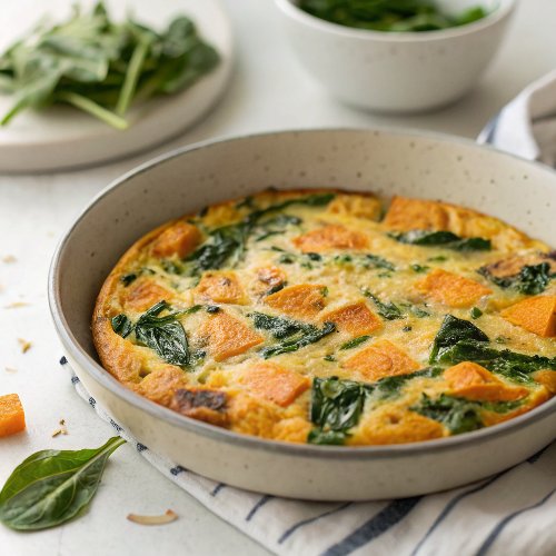 Sweet potato & spinach frittata