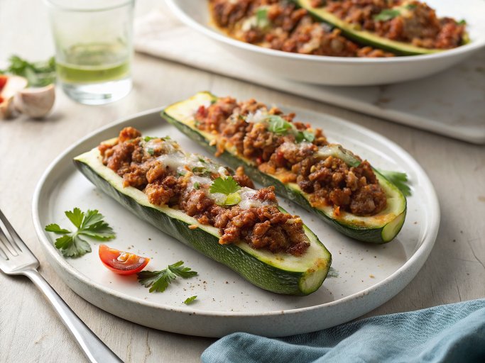 Taco Stuffed Zucchini Boats