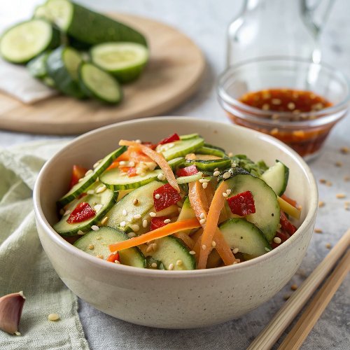 Thai Cucumber Salad Recipe with Red Chili Soy Vinaigrette