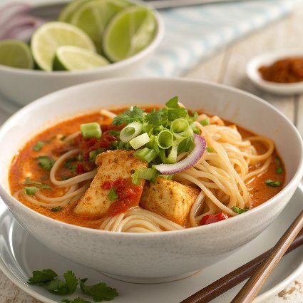 Thai Red Fish Curry Noodles.