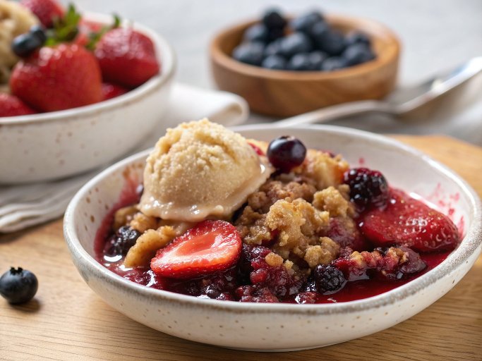 Triple Berry Kahlua Crisp with Double the Crumble.