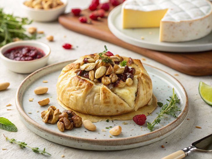 Vegan Baked Brie in Puff Pastry