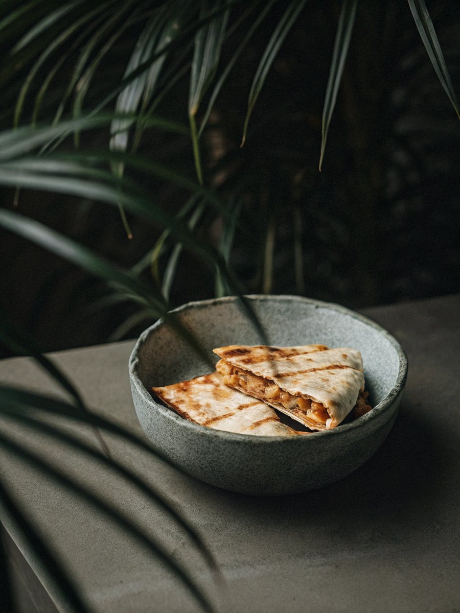 Vegan Buffalo Chickpea Queasadillas