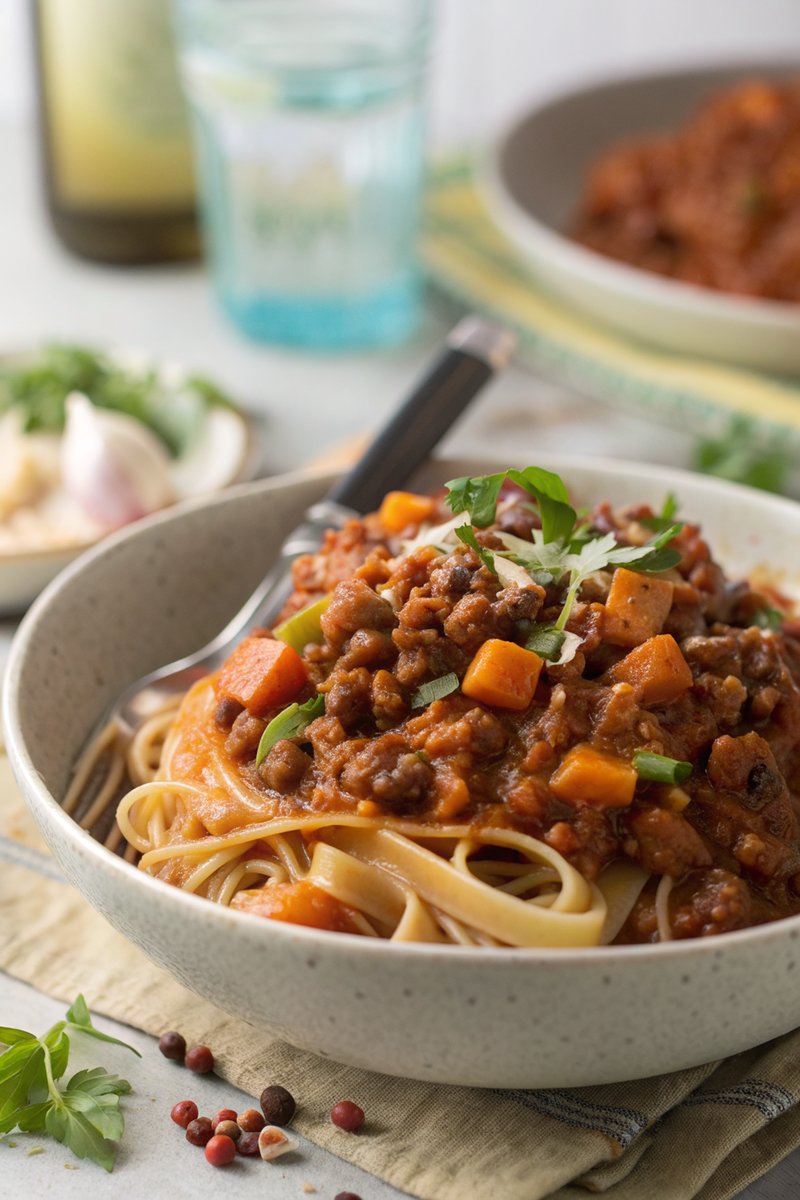 Vegan Lentil and Bean Bolognese