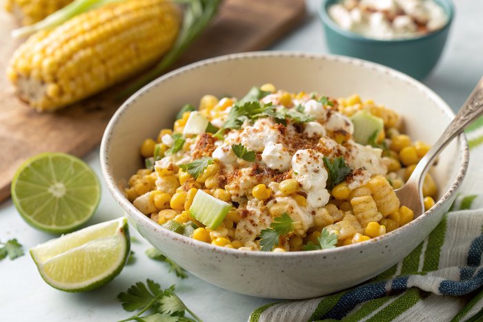 Warm Mexican Corn Salad (Elote)