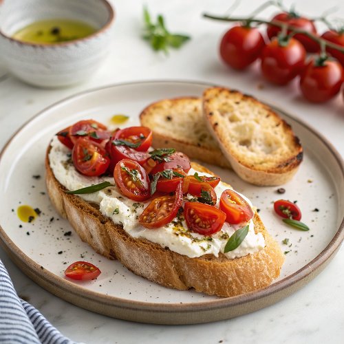 Whipped Ricotta Toast with Tomatoes