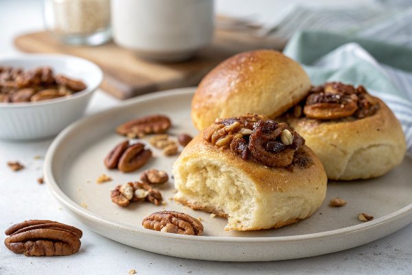 Wholemeal Maple Pecan Buns.